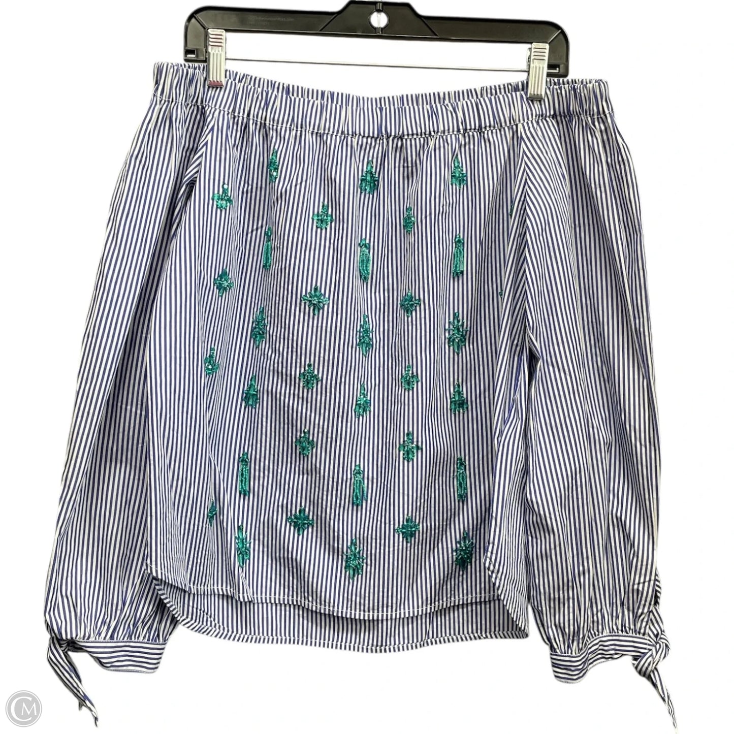 Top Long Sleeve By J. Crew In Blue & White, Size: 0