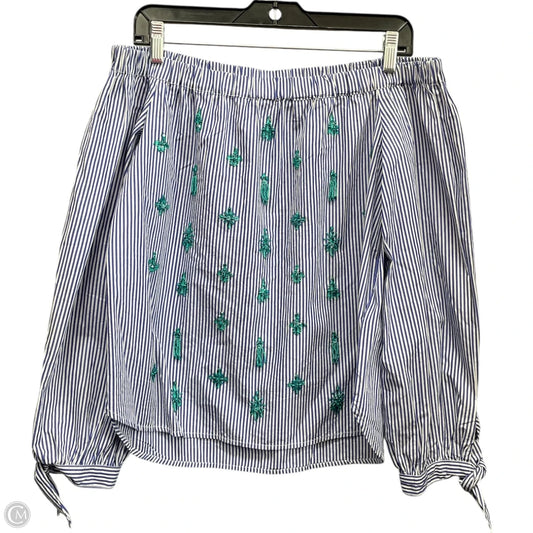 Top Long Sleeve By J. Crew In Blue & White, Size: 0
