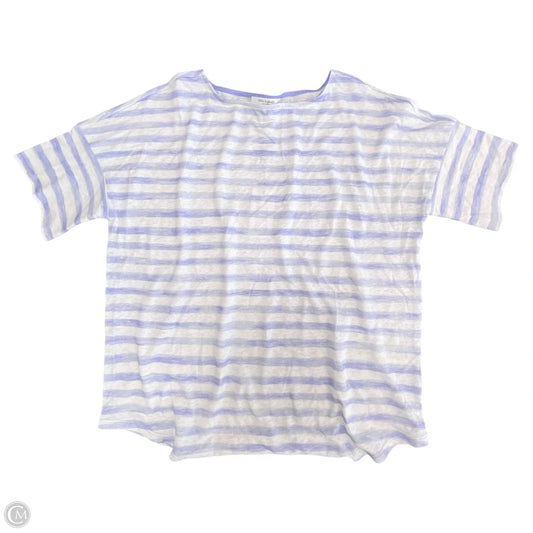 Top Short Sleeve By Cable And Gauge In Blue & White, Size: S