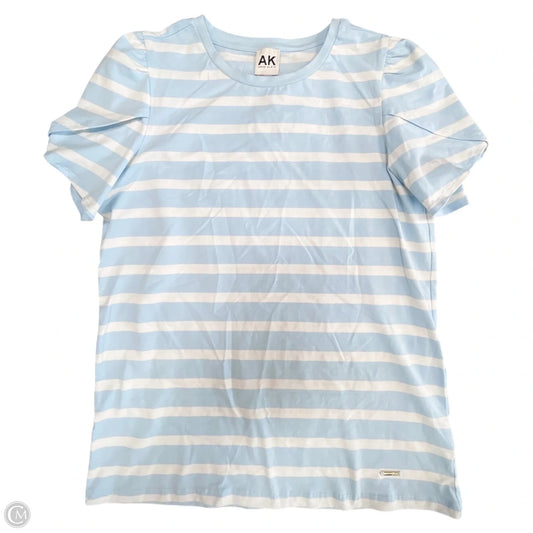 Top Short Sleeve By Anne Klein In Blue & White, Size: S