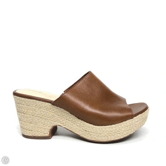 Sandals Heels Wedge By Clarks In Brown, Size: 8