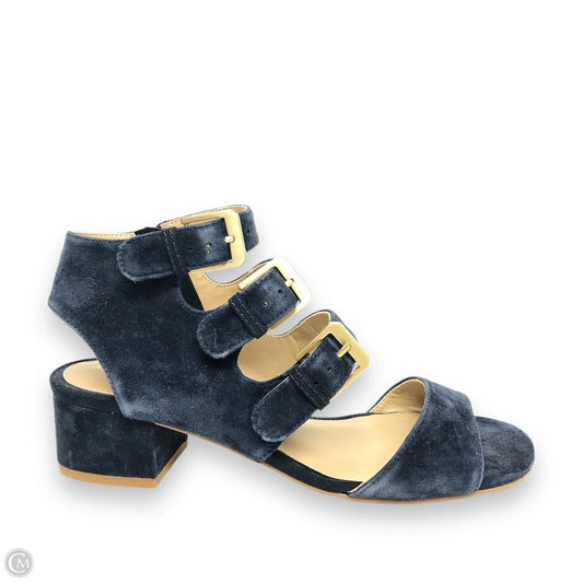Sandals Heels Block By Adrienne Vittadini In Navy, Size: 7
