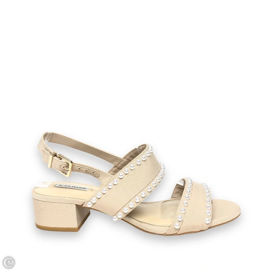 Sandals Heels Block By Alex Marie In Cream, Size: 7.5