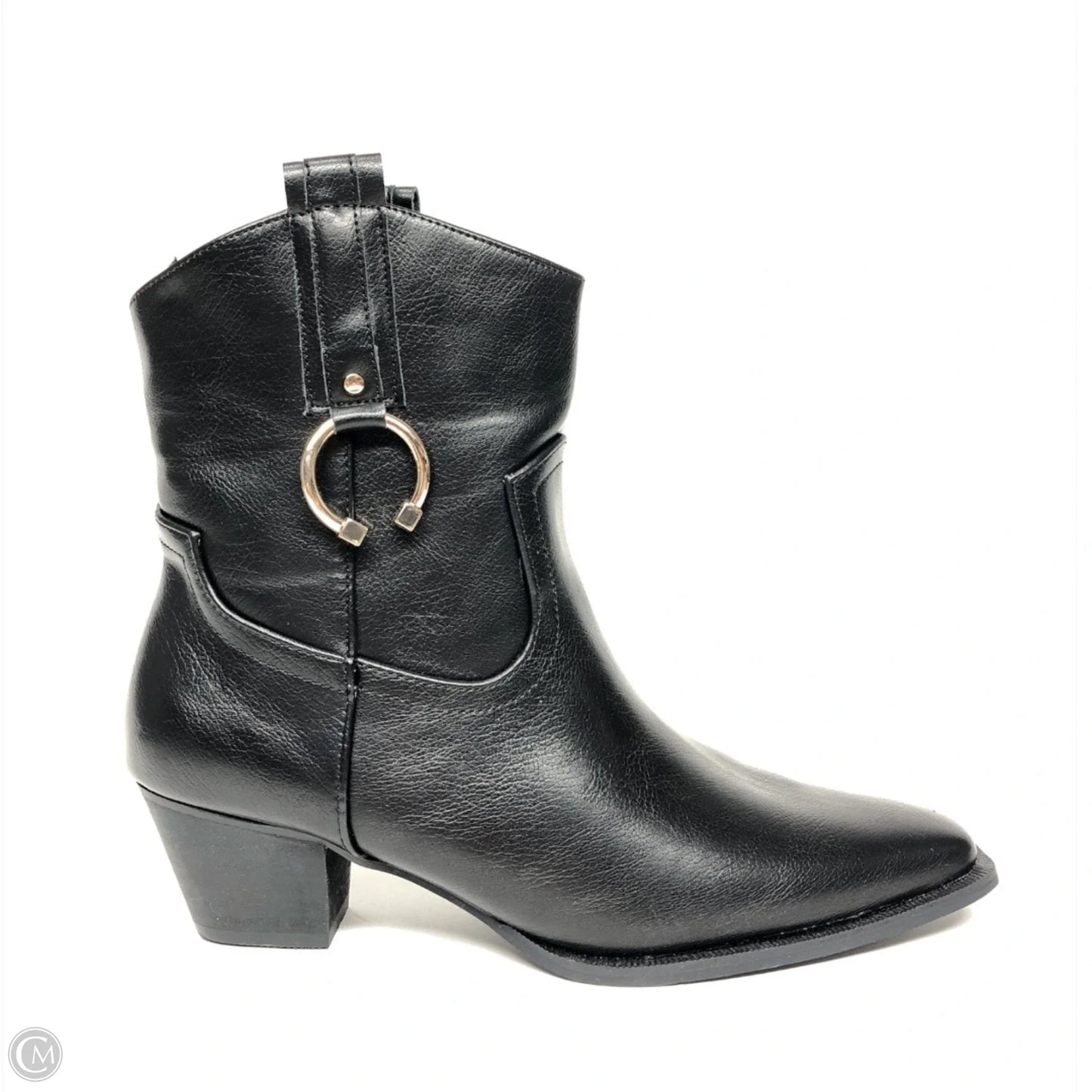 Boots Ankle Heels By Clothes Mentor In Black, Size: 8