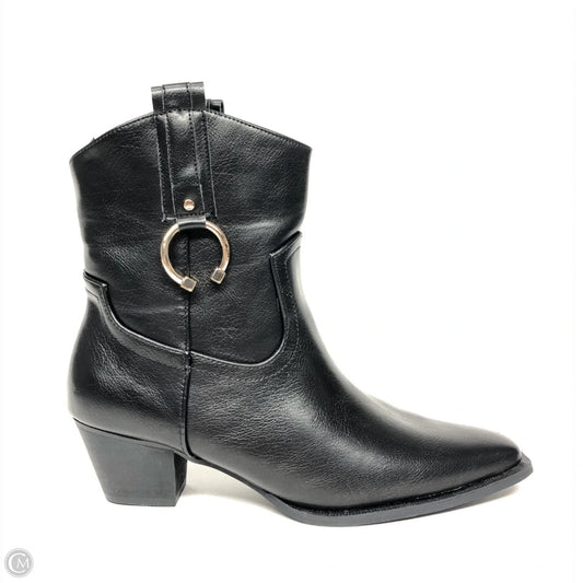 Boots Ankle Heels By Clothes Mentor In Black, Size: 8