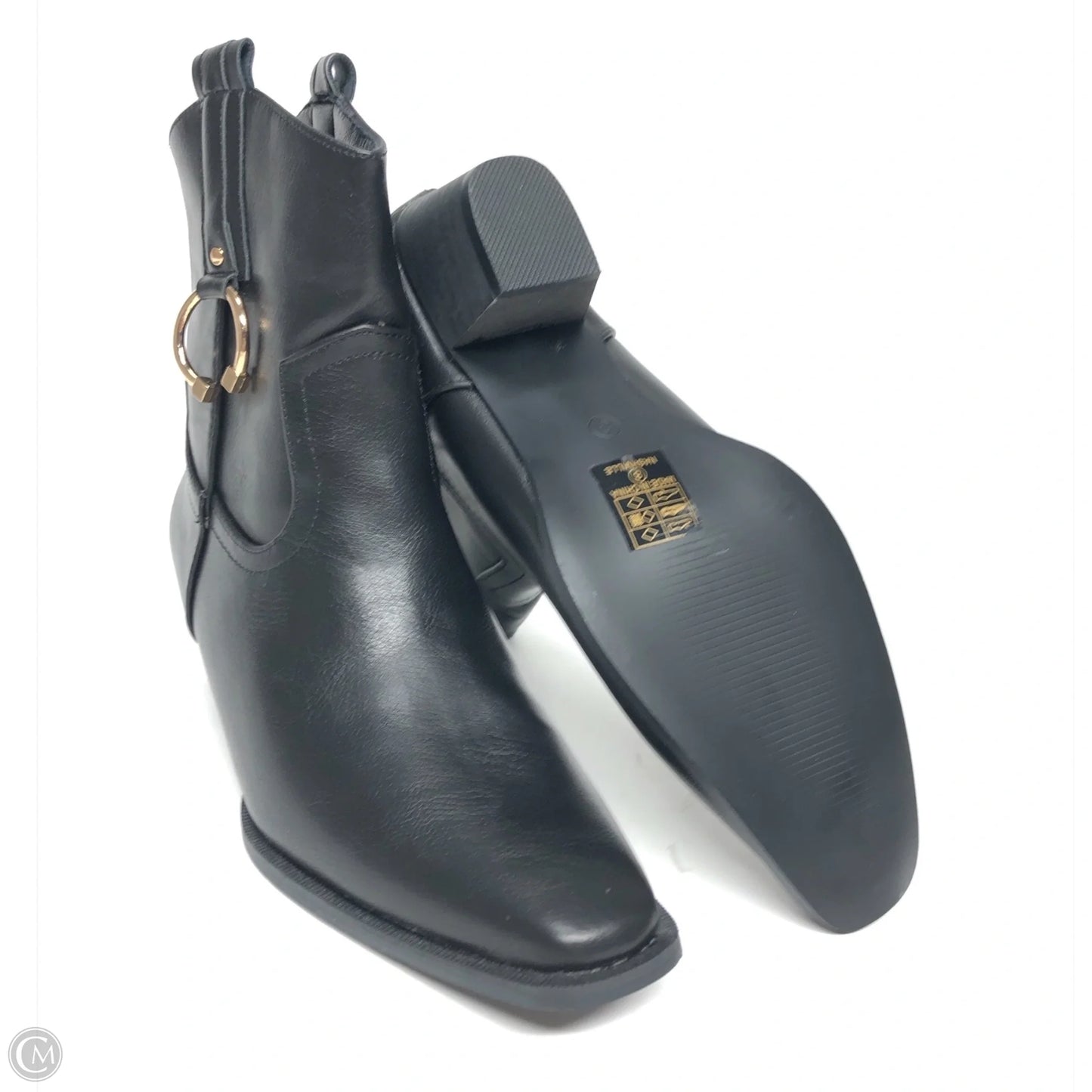Boots Ankle Heels By Clothes Mentor In Black, Size: 8