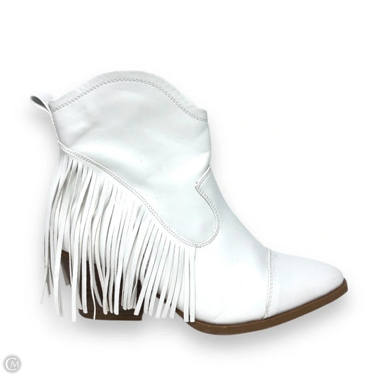 Boots Ankle Heels By Cato In White, Size: 8