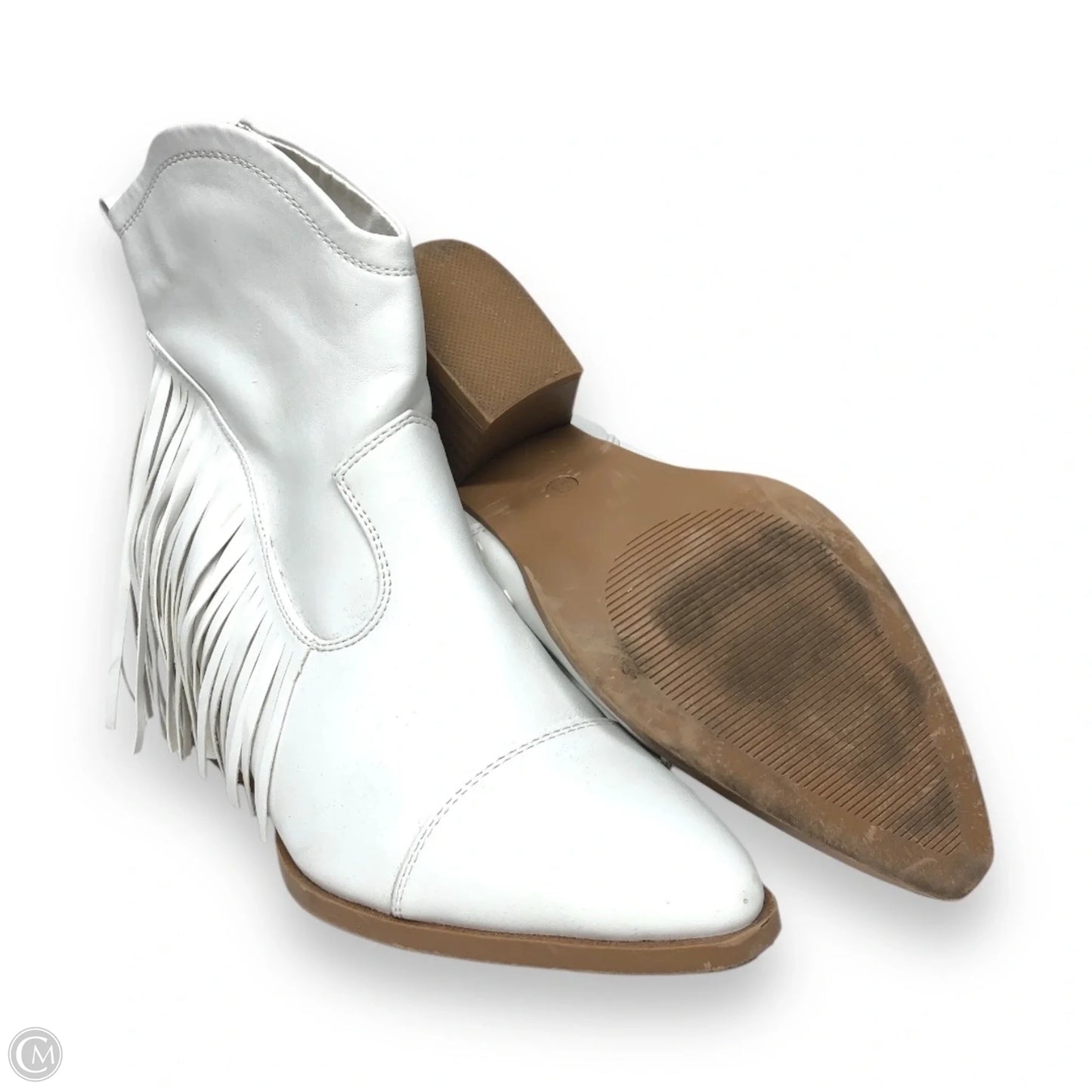 Boots Ankle Heels By Cato In White, Size: 8