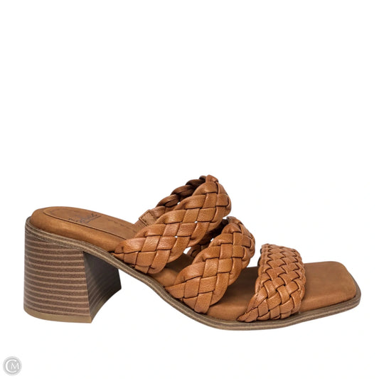 Sandals Heels Block By Zodiac In Brown, Size: 10