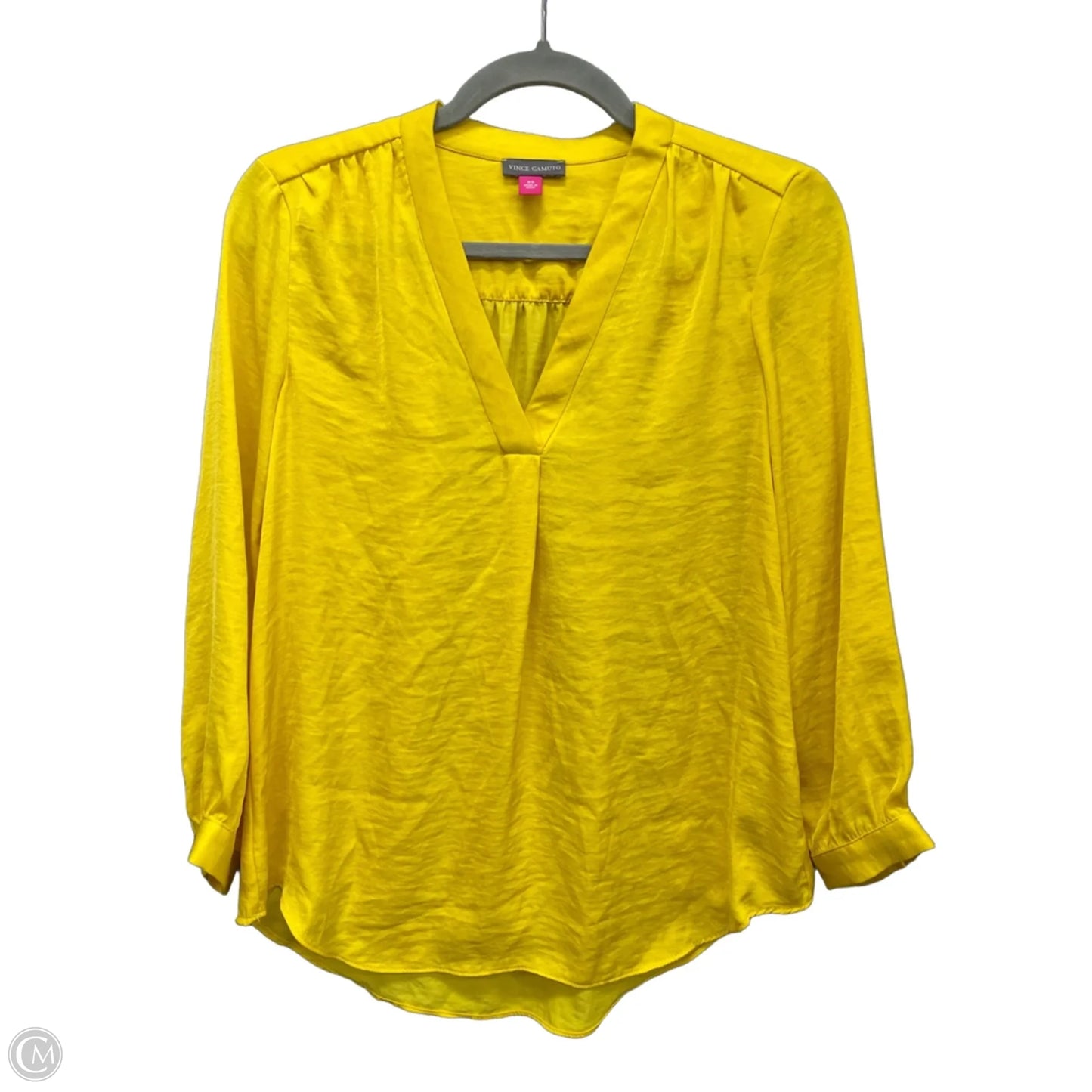 Top Long Sleeve By Vince Camuto In Yellow, Size: Xs