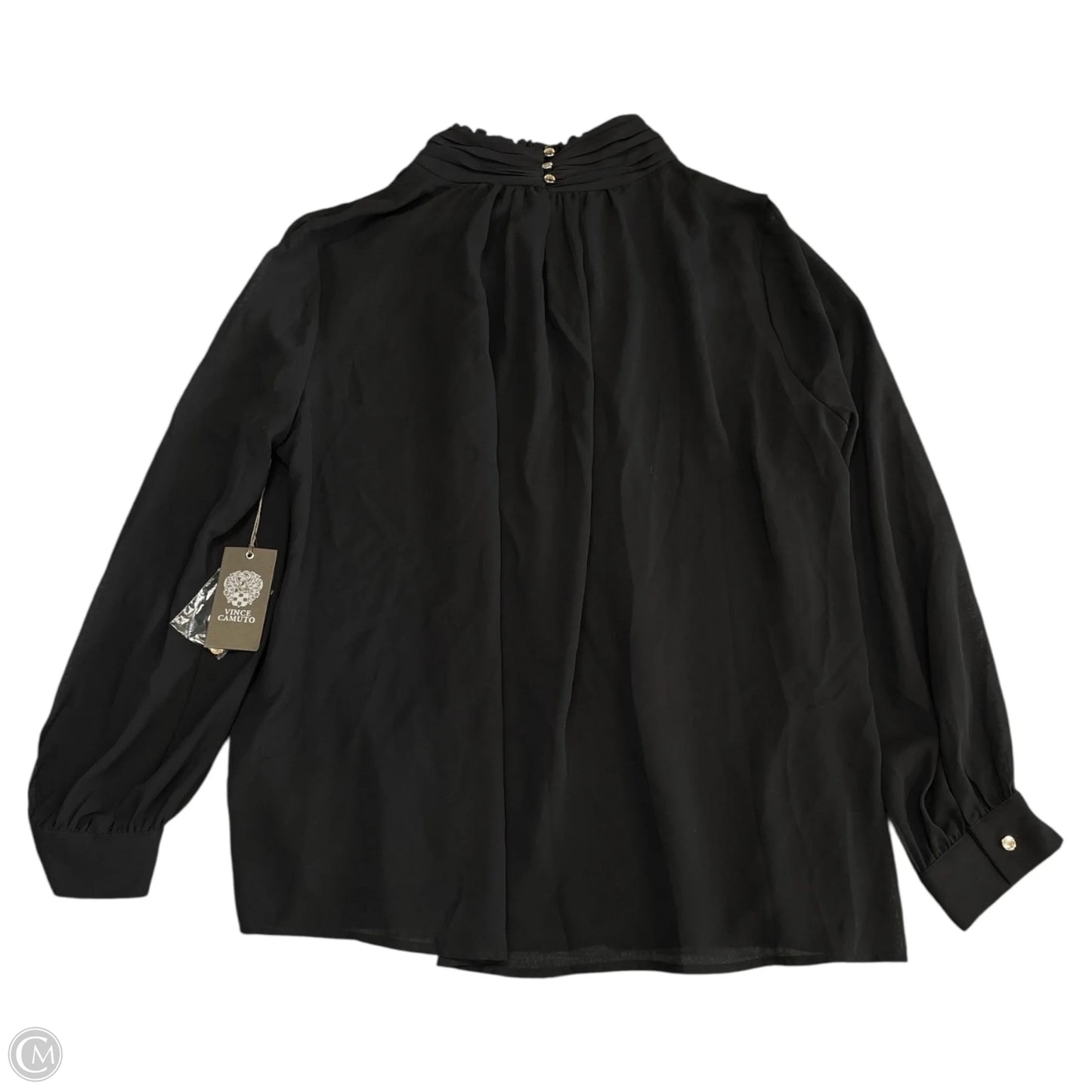 Top Long Sleeve By Vince Camuto In Black, Size: L