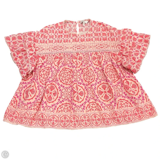 Top Short Sleeve By Crown And Ivy In Pink & Red, Size: Xl