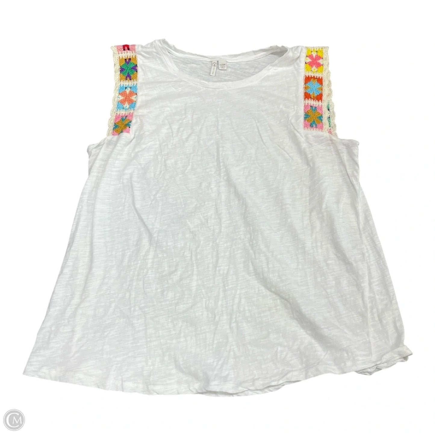 Top Sleeveless By Cato In White, Size: 1x