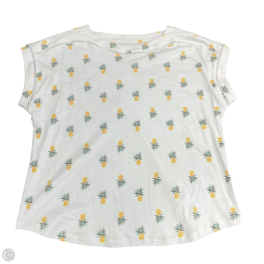 Top Short Sleeve By Kim Rogers In White, Size: Xxl