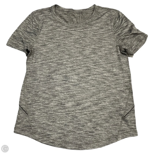 Athletic Top Short Sleeve By Lululemon In Grey, Size: M