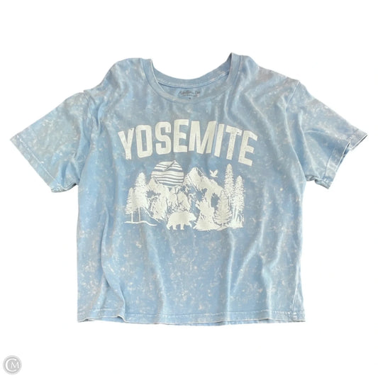 Top Short Sleeve Basic By Clothes Mentor In Blue & White, Size: M