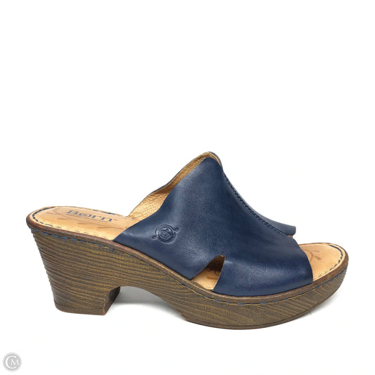 Sandals Heels Block By Born In Navy, Size: 7