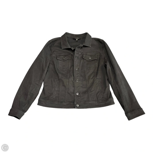 Jacket Denim By Talbots In Black Denim, Size: L
