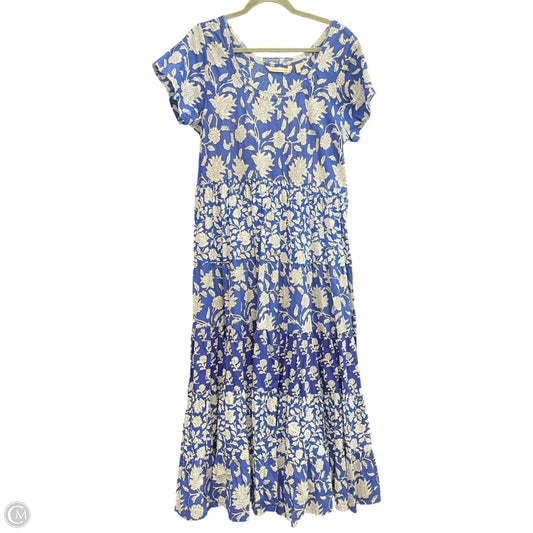 Dress Casual Midi By Soft Surroundings In Blue & White, Size: L