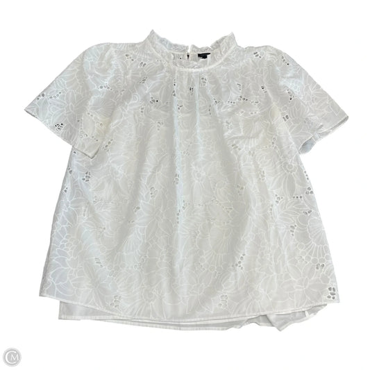 Top Short Sleeve By Ann Taylor In White, Size: L
