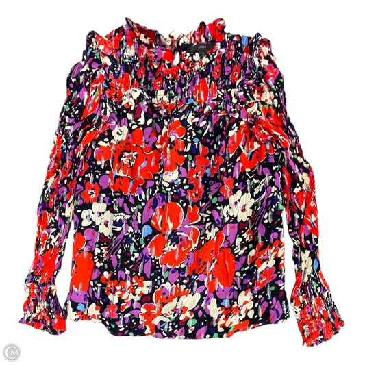Top Long Sleeve By J. Crew In Floral Print, Size: S