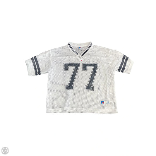 Top Short Sleeve By American Eagle In Blue & White, Size: Xs