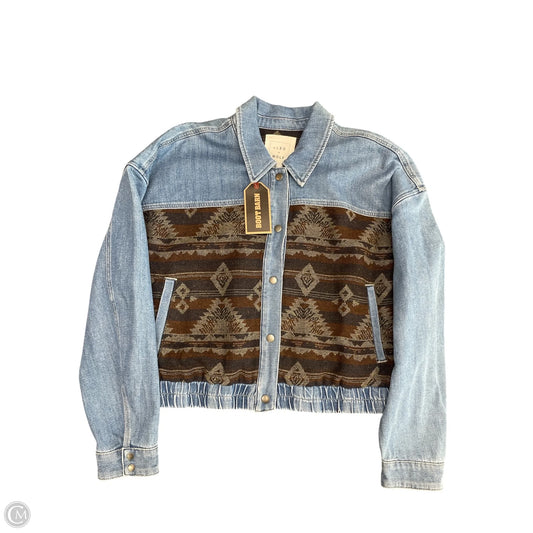 Jacket Denim By Cmc In Blue & Brown, Size: Xl