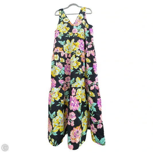 Dress Casual Midi By Who What Wear In Black & Pink, Size: L