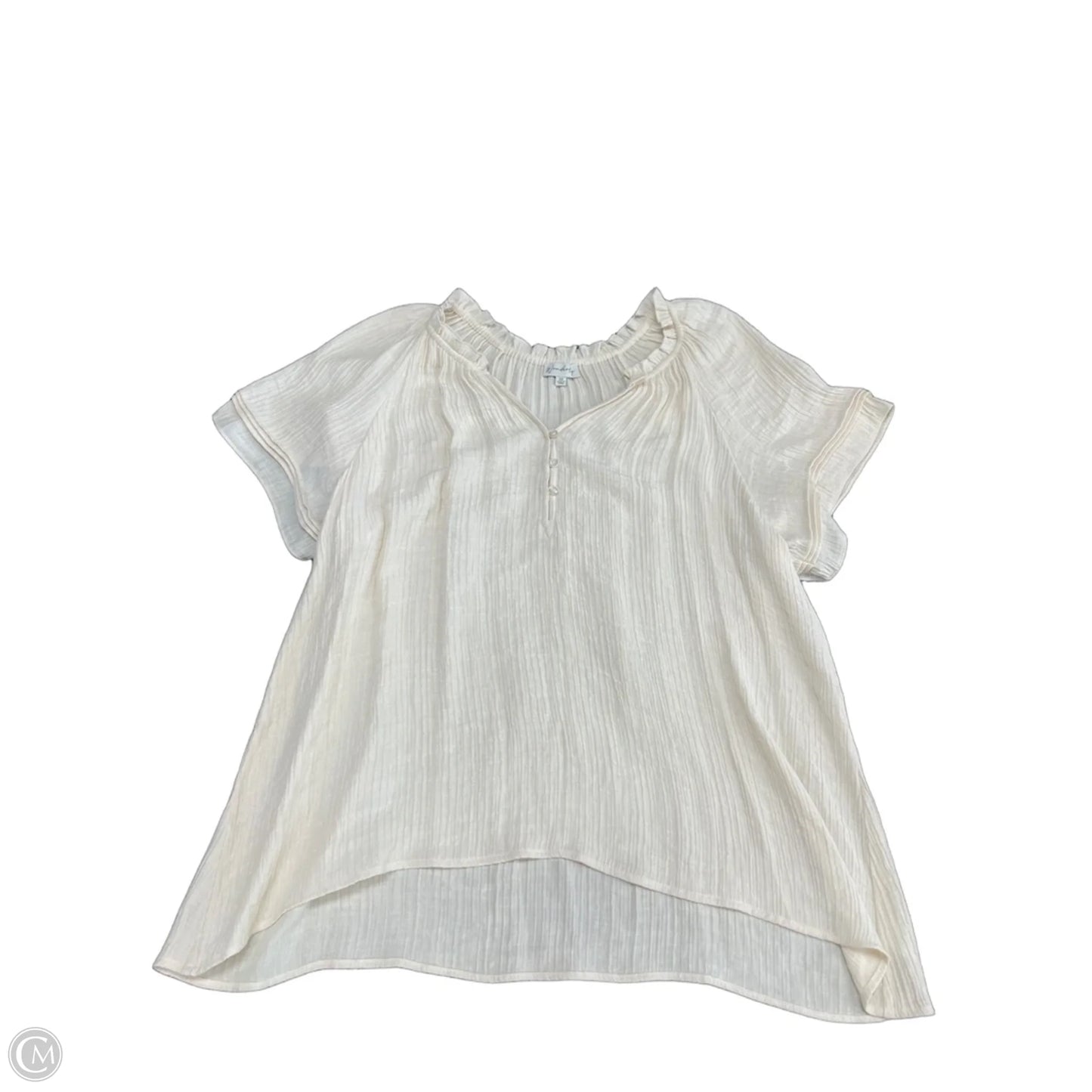 Top Short Sleeve By Wonderly In Cream, Size: 3x