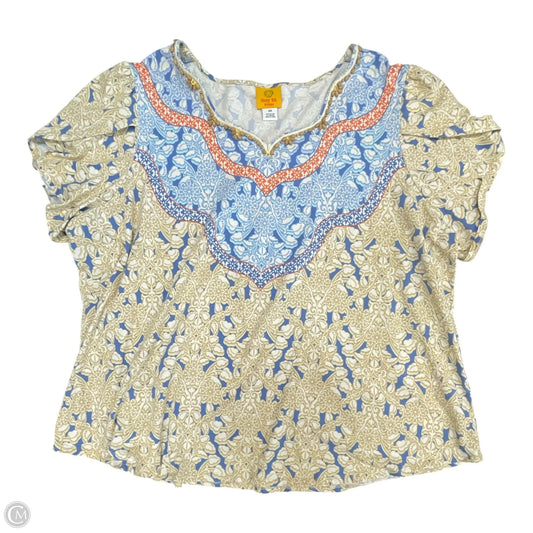 Top Short Sleeve By Ruby Rd In Blue & Cream, Size: 3x