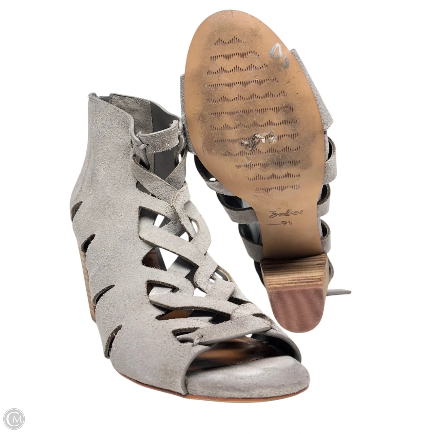 Shoes Heels Block By Zodiac In Grey, Size: 9.5