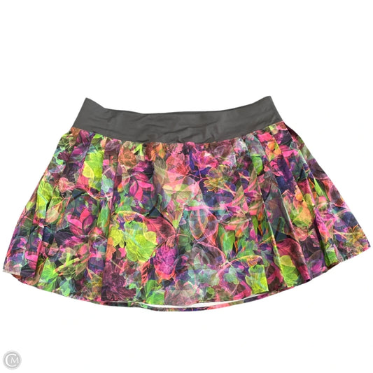 Athletic Skort By Lululemon In Green & Purple, Size: M