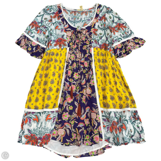 Dress Casual Short By Anthropologie In Purple & Yellow, Size: Xs