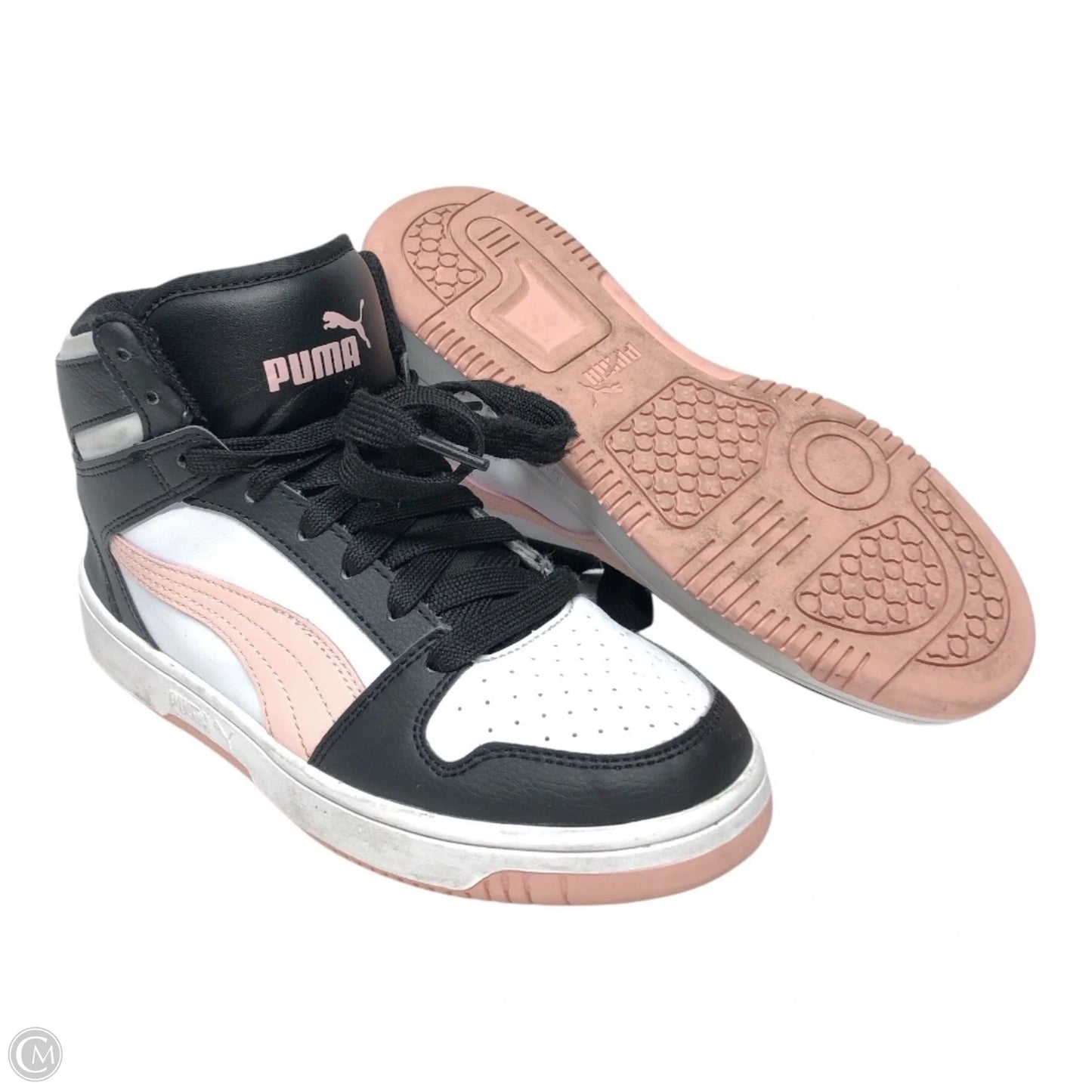 Shoes Sneakers By Puma In Black & Pink, Size: 6