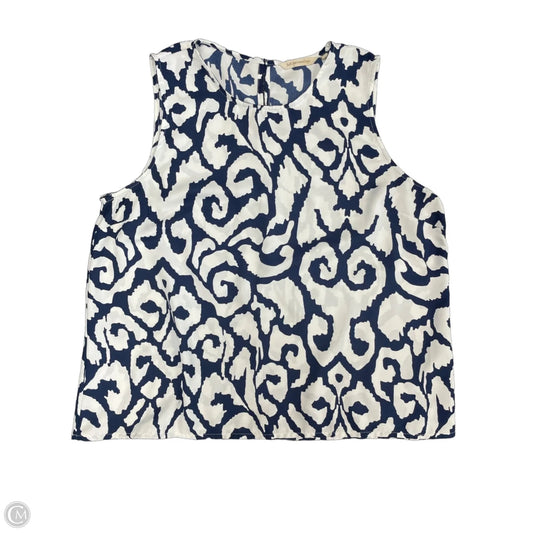 Top Sleeveless By Soft Surroundings In Blue & White, Size: Xlp