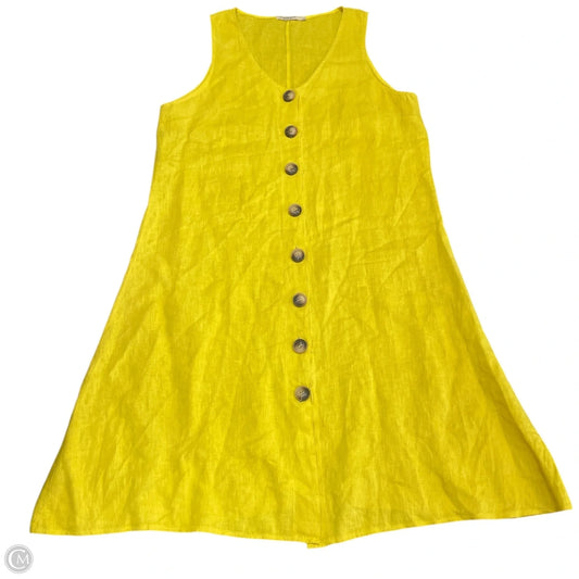 Dress Casual Midi By Cmc In Yellow, Size: L