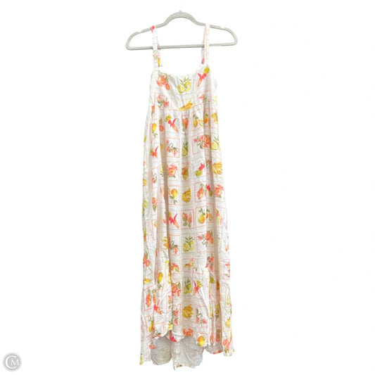 Dress Casual Midi By Cmb In Orange & White, Size: L