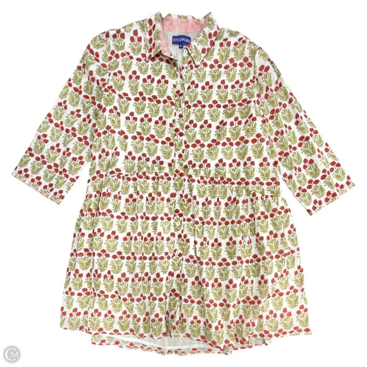 Dress Casual Short By Ros Garden In Red & White, Size: Xl