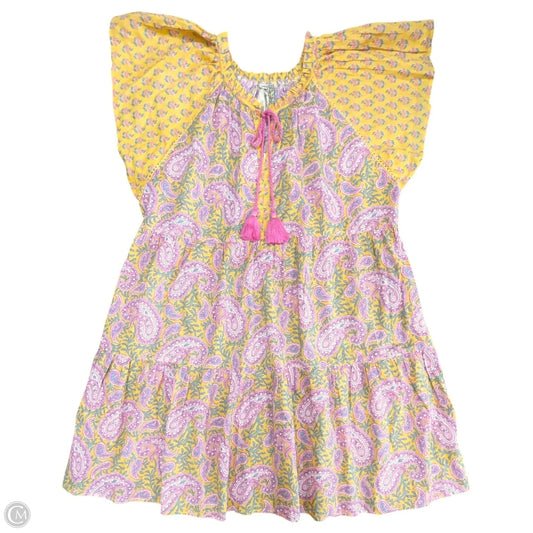 Dress Casual Short By Uncle Frank In Pink & Yellow, Size: Xl