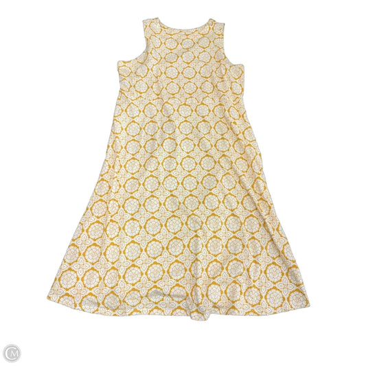 Dress Casual Midi By Croft And Barrow In White & Yellow, Size: Xxl