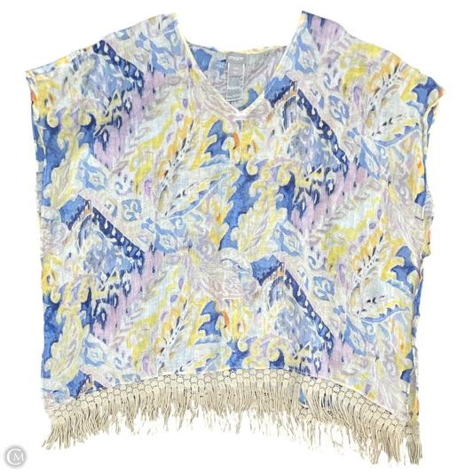 Swimwear Cover-up By Chicos In Blue & Yellow, Size: M