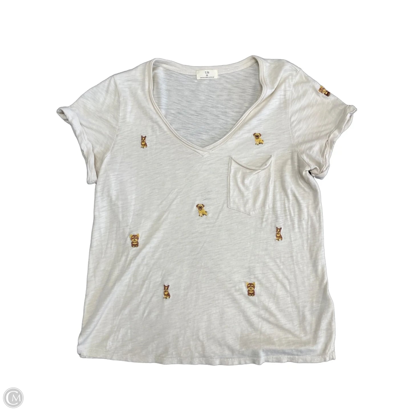 Top Short Sleeve Basic By T.la In Cream, Size: S