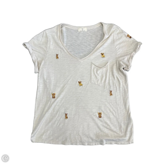 Top Short Sleeve Basic By T.la In Cream, Size: S