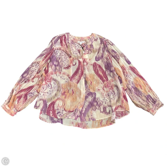 Top Long Sleeve By Chicos In Pink & Purple, Size: 20