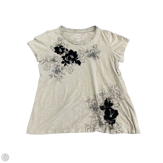 Top Short Sleeve By Sonoma In Beige, Size: L
