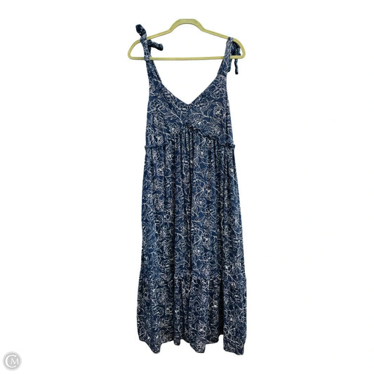 Dress Casual Midi By Time And Tru In Navy, Size: M