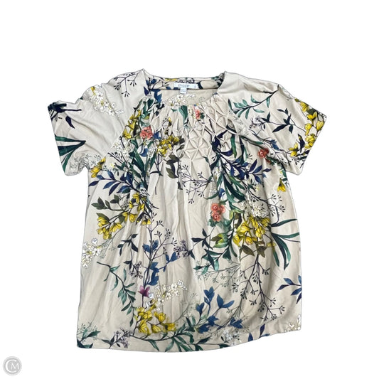 Top Short Sleeve By Chicos In Tan, Size: M