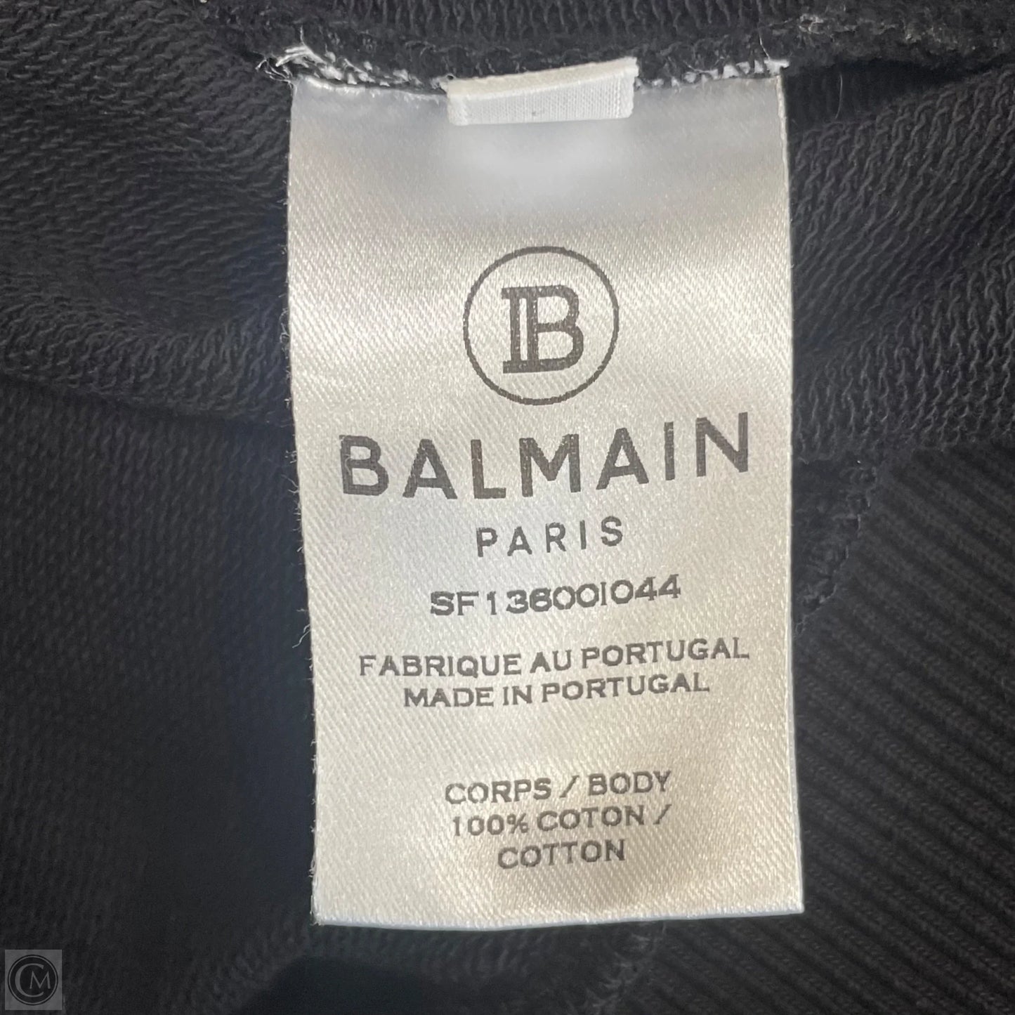 Sweatshirt Luxury Designer By Balmain In Black & White, Size: S