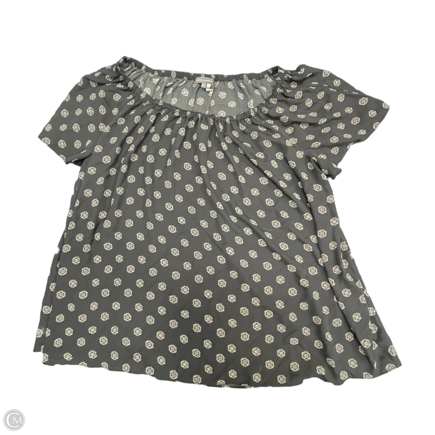 Top Short Sleeve By Vince Camuto In Black & Cream, Size: L