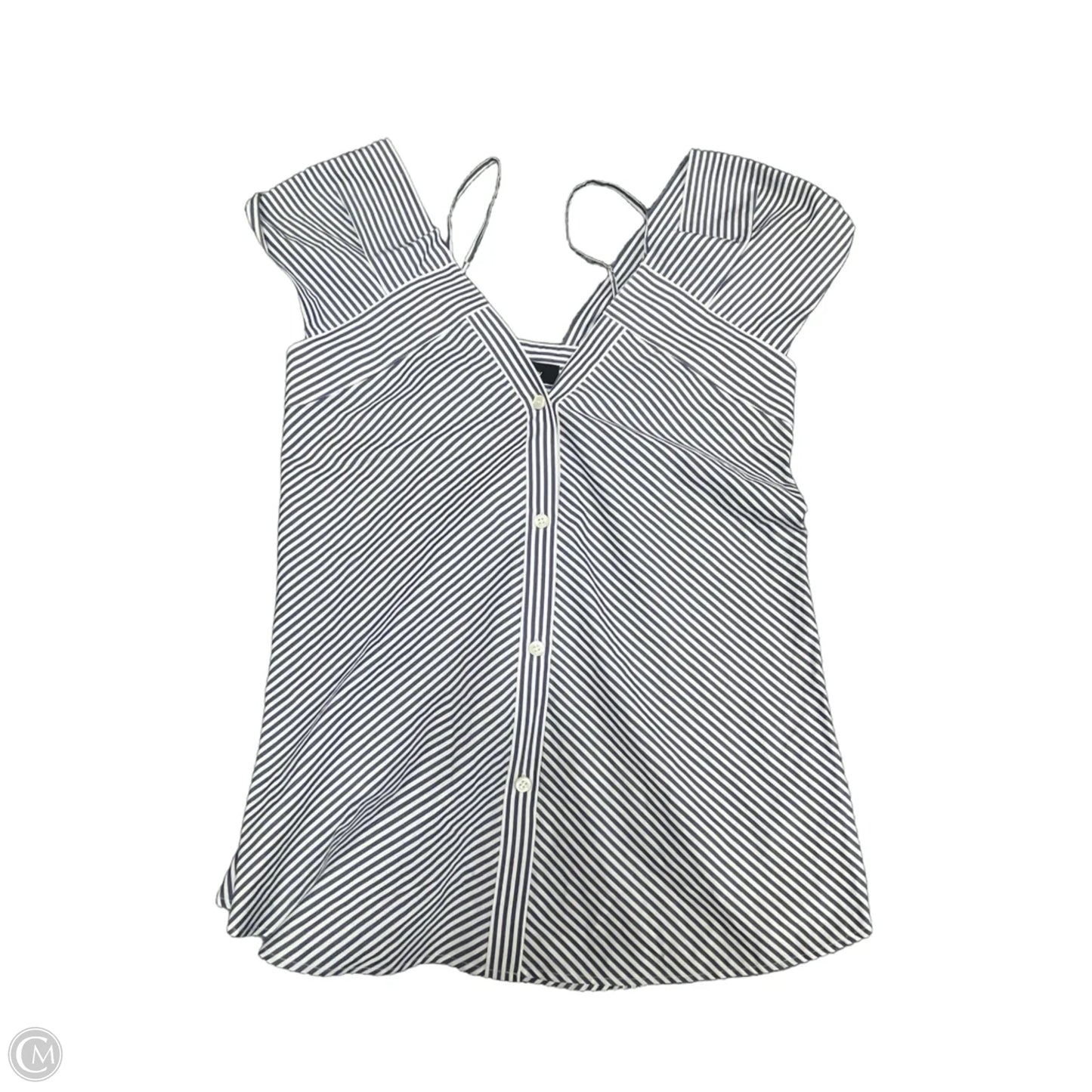 Top Sleeveless By Theory In Blue & White, Size: S